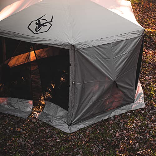 Gazelle Tents™ G6 6-Sided Portable Gazebo with TriTech Mesh, Easy Pop-Up Hub Screen Tent, Waterproof, UV Resistant, 8-Person & Table, Desert Sand, 86" x 124" x 124", GK914, Includes 3 Wind Panels - Image 3