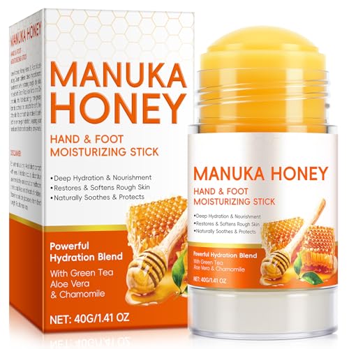 Manuka Honig Fersen & Ellbogencreme - Feuchtigkeitsspendende & Peelende Pflege für Trockene, Rissige Fersen & Füße, Erweichende Hornhautentfernung, für Glatte, Gesunde Haut, 40g