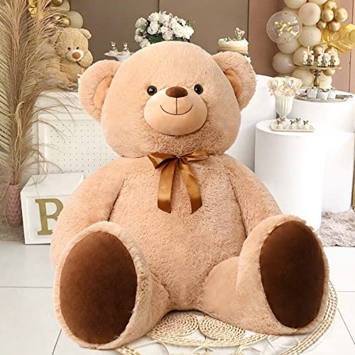 Tezituor Giant Teddy Bear Stuffed Animal 47Inch, Big Stuffed Bear Plush For Kids Adult Girlfriend, Large Teddy Bears Plush Gift For Christmas Valentine's Day Birthday Baby Shower,Tan #TOP4