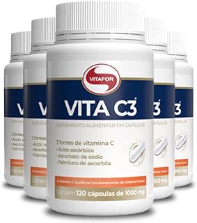 Kit 5 Vita C3 Vitamina C Vitafor 120 cápsulas