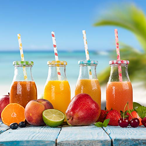Pitillos de papel decorados con frutas 200 piezas miniatura 6