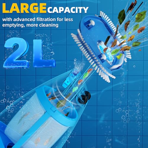 PACVOY Cordless Pool Vacuum Above & Inground Pools, Powerful 1590 GPH Suction,Handheld Telescopic Pole up to 85.45", 1H Runtime, 2L Debris Bin, Rechargeable Pool Cleaner for Spas & Hot Tubs by PACOVY - Used condition - Image 7