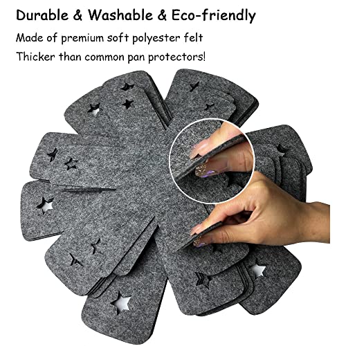 Pot And Pan Protectors, Set Of 12 And 3 Different Size, Pot Dividers Pads/Cookware Protector Set/Stacking Pan Protectors For Protecting And Separating Pots And Pans(Grey) #TOP4