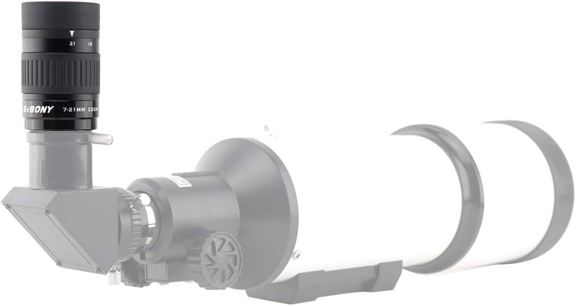 SVBONY SV154 70 Degree 2 inch 26mm Super Wide Angle Eyepiece Bundle with SV135 Zoom Eyepiece, Zoom 7 to 21mm 1.25 Inch Telescope Eyepiece