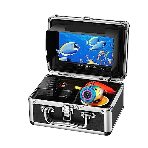 Fish Finder Kit Monitor a Colori da 7 Pollici Subacquea 12pcs Telecamera da Pesca IR 15M 30M 50M Cavo Custodia da Trasporto alluminio ImpermeabileB IR 50M