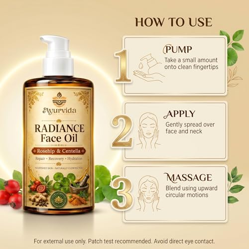 Image of Radiance Face Oil, Pure and Natural Lightweight Facial Oil for Glowing Skin | Dry Skin Moisturizer, Smooth Soft Skin Care - 60ml