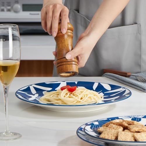 ONEMORE-Dinner-Plates-Set-of-4-105-Inch-Porcelain-Plates-Blue-Salad-Dessert-Plates-Microwave-Dishwasher-Safe-Scratch-Resistant-Large-Serving-Dish-Plates ONEMORE Dinner Plates Set of 4 105 Inch Porcelain Plates Blue Salad Dessert Plates Microwave Dishwasher Safe Scratch Resistant Large Serving Dish Plates