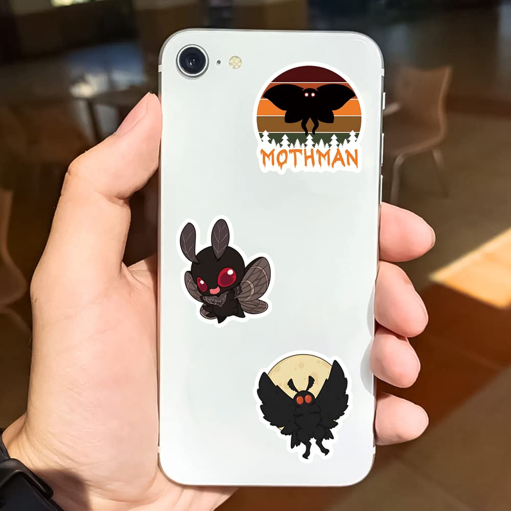 63 adesivi Mothman Cryptid, adesivi impermeabili per casco e telefono portatile, per bambini, adolescenti, adulti, per compleanni, feste di Halloween, decorazioni, bomboniere