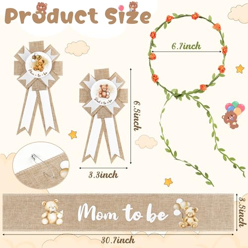 R Horse RH-BEAR SASH PIN 5P 5Pcs Mom To Be Sash Dad To Be Pin Baby Shower thumb #1