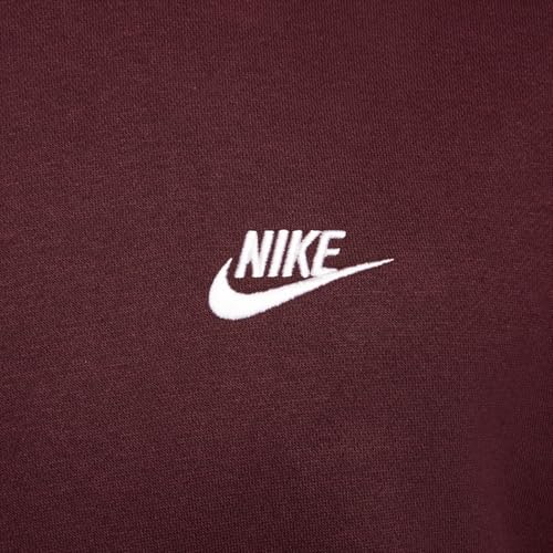 Nike Herren M NSW Club Hoodie Po Bb Long Sleeve Top, Burgundy Crush/Burgundy Crush/White, S EU