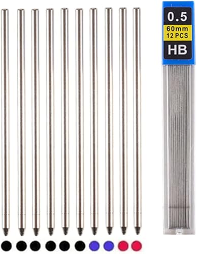 Miniatura 5 de Bolígrafos multifuncionales 4 en 1, bolígrafo multicolor de 0.028 in, bolígrafo de 3 colores y lápiz mecánico de 0.020 in en un bolígrafo, contiene