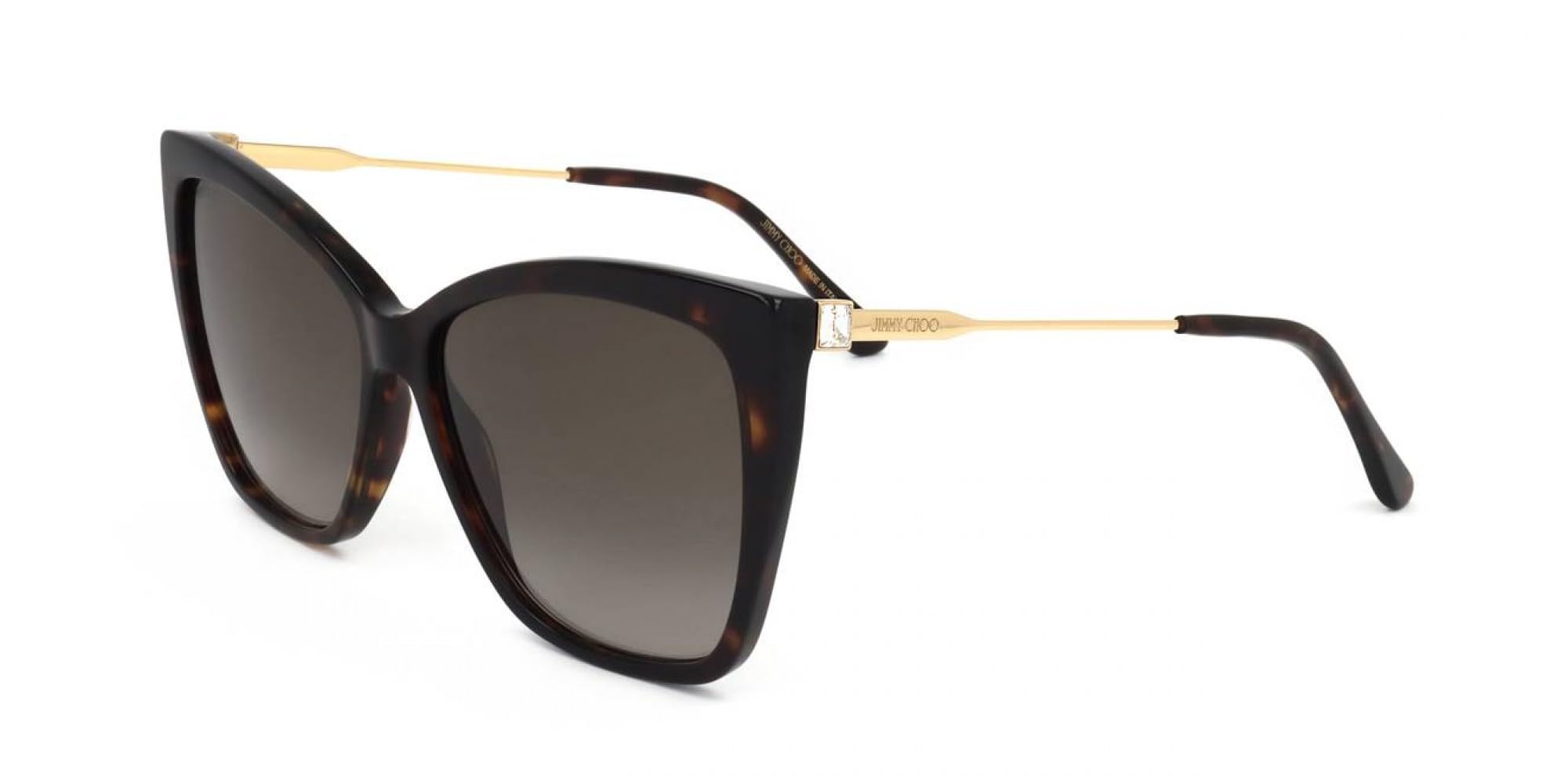 Jimmy Choo Cat Eye Sunglasses - Dark Havana Brown Gradient Acetate - Womens