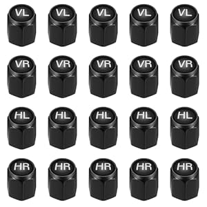 Ventilkappen aus ALU | 20er-Set mit Dichtung zur Kennzeichnung von Winterreifen & Sommerreifen für PKW, SUV, UVM. Ventildeckel Set für 5-Reifensätze, Ventilabdeckung