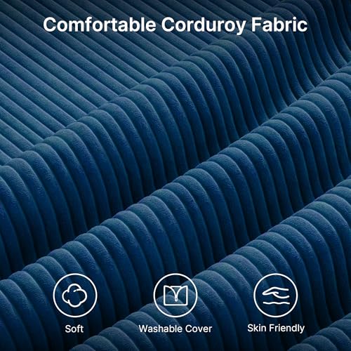 Image of Gizoon 71 inch Small Cloud Loveseat Couches for Living Room, 2 Seater Love Seat Sofa with Comfy Deep Seat, Small Washable Couches with Removable Corduroy Cover for Apartment, Blue