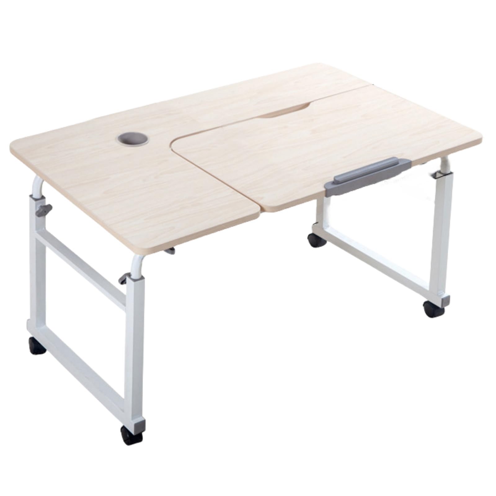 SXZenSpace Bed Desk Over The Table with Wheels Overbed Mobile Computer for Adjustable Height