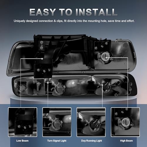 KUIPERAUTO 1999–2002 Chevy Silverado Headlights | Tahoe & Suburban Replacement - Image 6