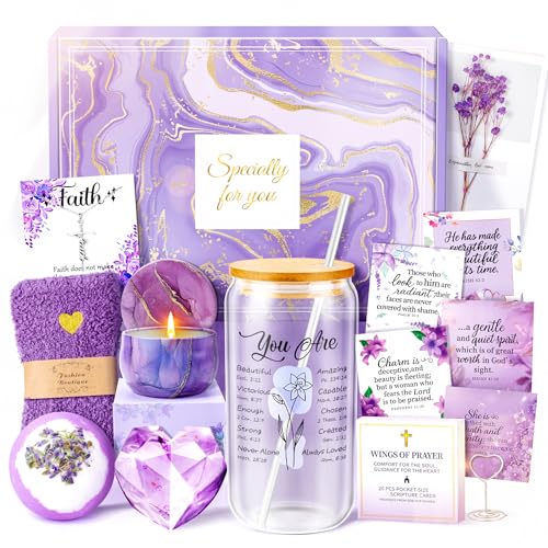 11PCS Christian Gifts Set for Women Get Well Soon Gift for Ladies Inspirational Christian Gifts Birthday Present, Relaxing SPA Pamper Luxury Birthday Gift Self Care Package for Mum