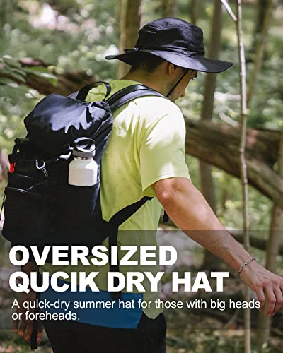 Image of Zylioo XXL Oversize UV Fishing Sun Hat for Big Heads,XL Quick Dry Boonie Hats,Large Cooling Safari Hats with Strap