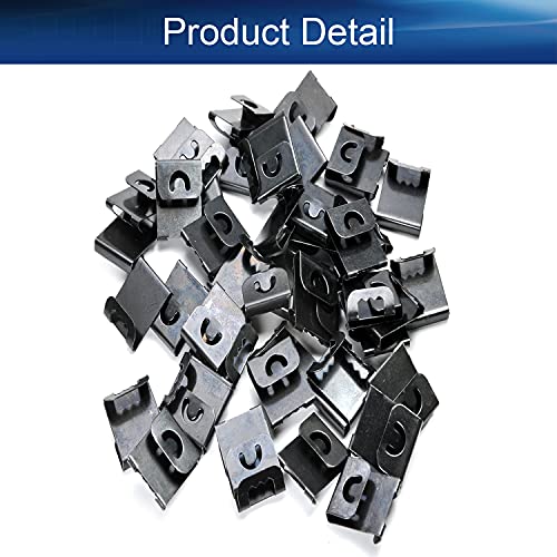 Image of Metal Photo Frames Hanger Hooks Non-Mark Hook Wall Mount Album Picture Hanging Clips 0.01 inch Thick for Hardware Fasteners Home Office Decoration Black Tone 50pcs