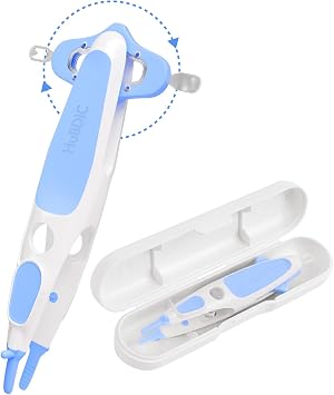 HubiBaby 3 in 1 Baby Nose Cleaning Tweezer Booger Remover and Baby Ear Wax Removal Tool with Soft Silicone Dual Ear Wax and Safe Nasal Picker for Newborns Infants & Toddlers