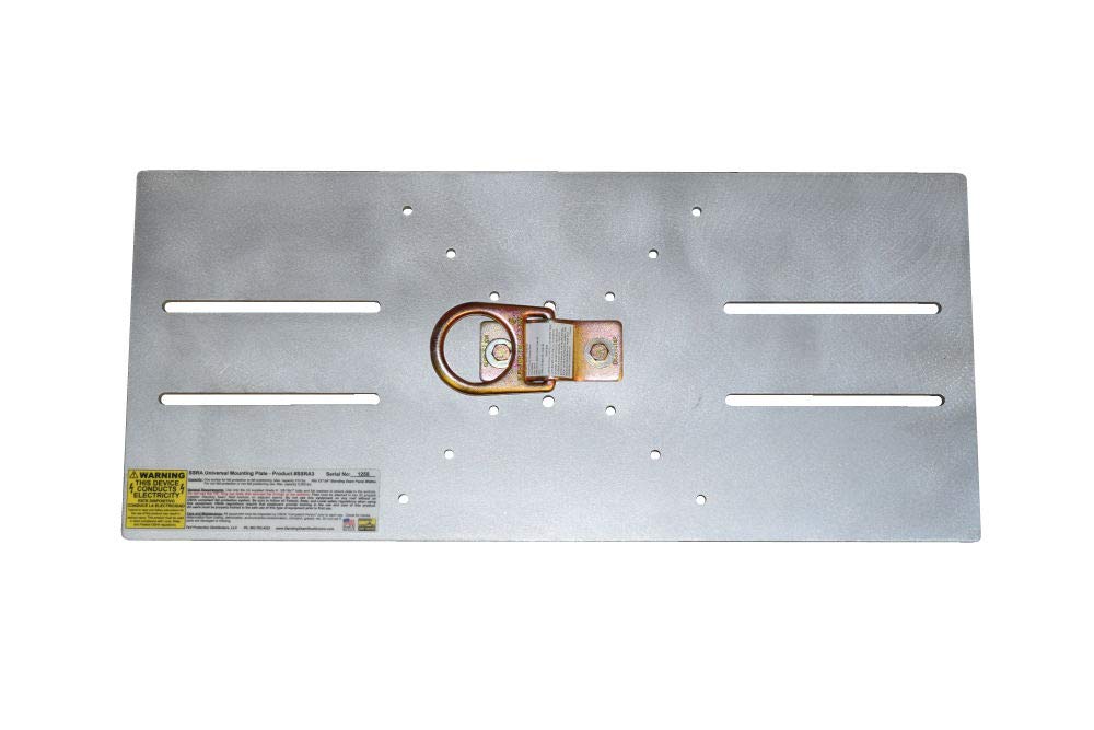 Fall Protection Distributors LLC SSRA3 Aluminum Anchor Plate with Stainless Steel D-Ring - Fall Protection Roof Anchor Plate for Standing Seam Roofs - 10,000 lbs Capacity