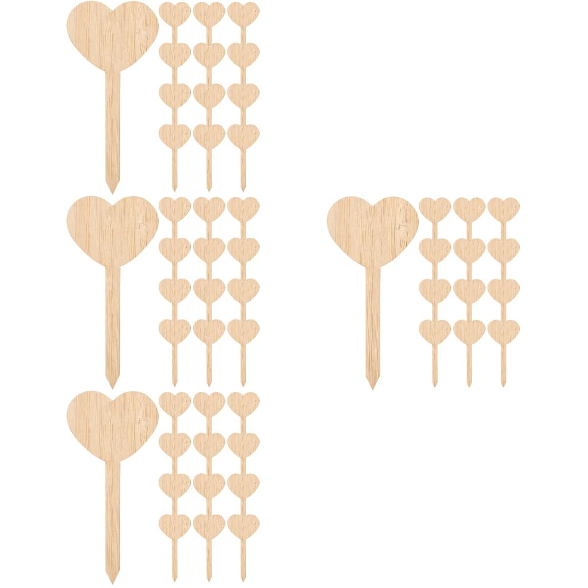 Toddmomy 80pezzi Etichette Legno Per Piante Forma Di Cuore Segnaletica Giardinaggio Per Vasi e Facili Da Scrivere e Inserire Nel Terreno Decorazioni Per Esterni e Interni