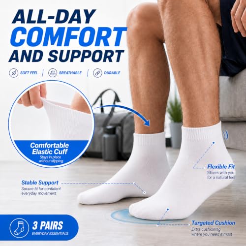 Image of Merino Wool Ankle Socks, Men's Women's 90% Wool Athletic Thin Running Moisture Wicking Socks, 3 Pairs
