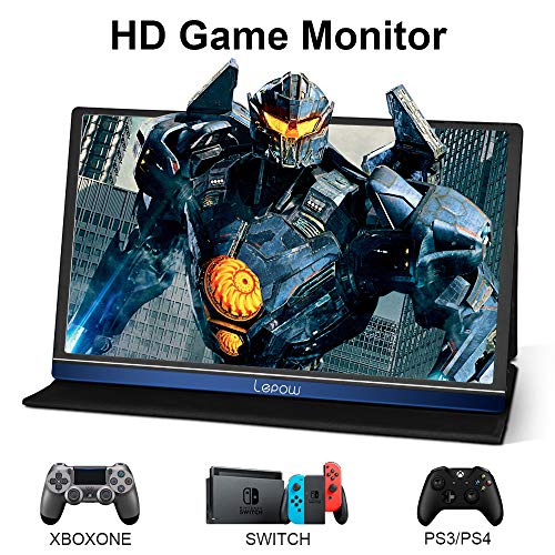 Portable Monitor - Lepow Upgraded 15.6 Inch IPS HDR 1920 x 1080 FHD Computer Display Game Screen with USB Type-C HDMI for Laptop PC MAC Phone Xbox Switch PS4 Include Smart Cover Screen Protector Blue