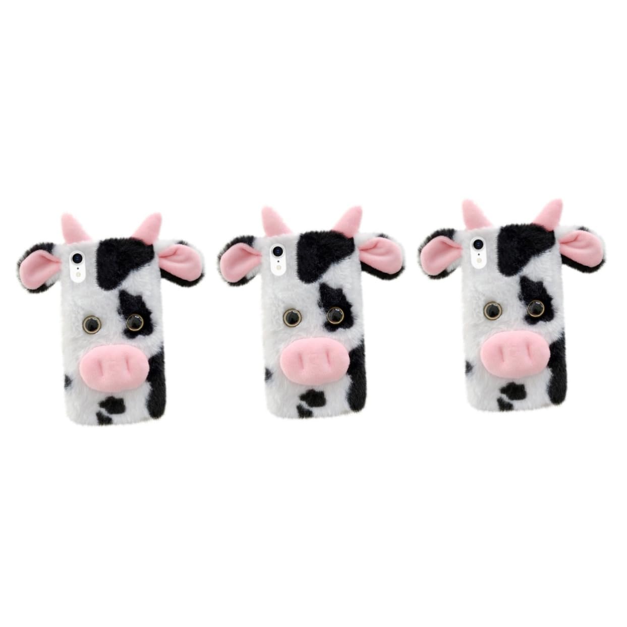 jojofuny 3piezas Funda De Teléfono De Vaca De Peluche para Suave y Duradera Protección contra Golpes y Arañazos Diseño Antideslizante Acceso Fácil Puertos y Botones