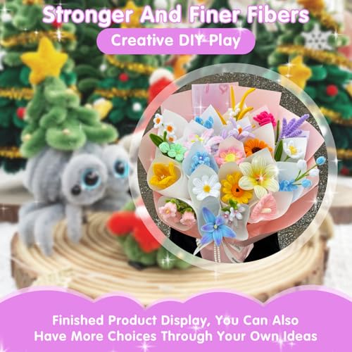 Image of 1000 Pcs Pipe Cleaners Craft-20 Assorted Colors Pipe Cleaners Bulk