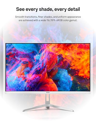 Image of Pixio PX249 Wave White 24 inch 240Hz Refresh Rate FHD 1080p Resolution Fast IPS Panel 1ms GTG Response Time Built-in Speakers Gaming Monitor with Adaptive Sync