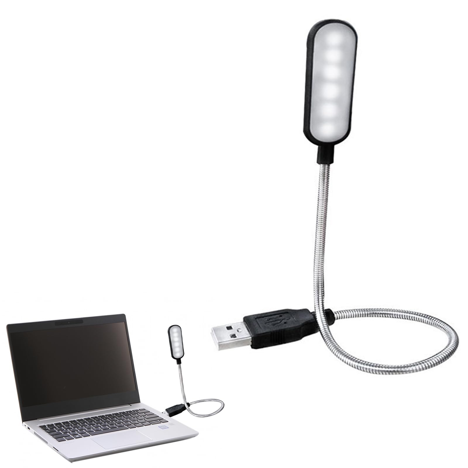 Cerioll Lampada LED USB Flessibile, Lampada LED USB Per Tastiera Computer, Luce da Lettura, Collo D'Oca Flessibile, Per Tastiera per Computer Portatile