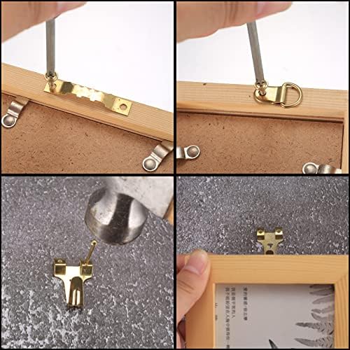 260PCS Picture Hanging Hooks Picture Hooks Kit, Heavy Duty Picture Hangers for Hard Wall Picture Hooks with Nails, D Ring, Wire, Sawtooth
