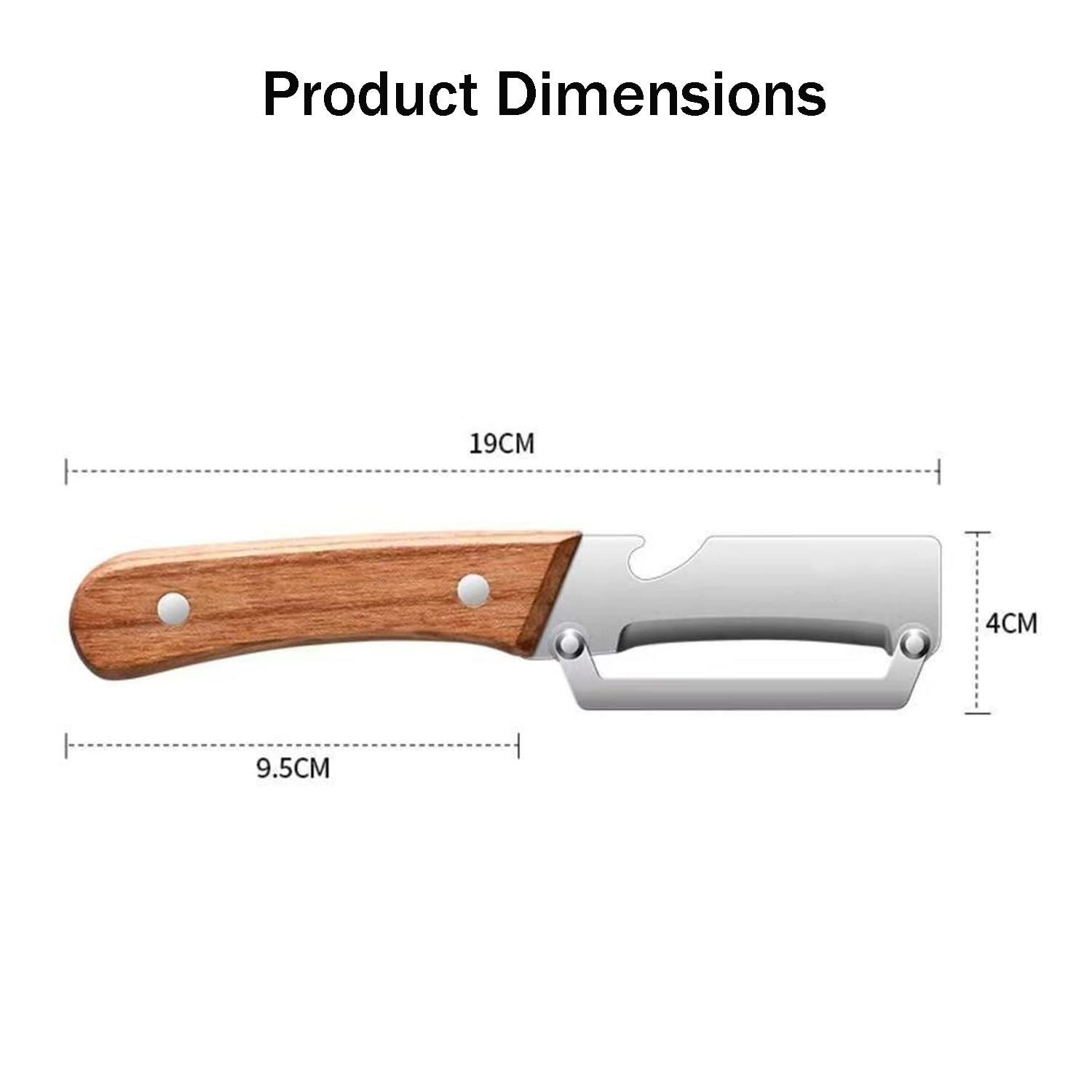 2 Pack Multifunctional Vegetable Peeler, Stainless Steel Blade Peeler with Wooden Handle, Built-in Bottle Opener, Non‑Slip Fruit Peeler for Kitchen, Ideal for Apple, Potato, Pumpkin, Papaya & More — view 2