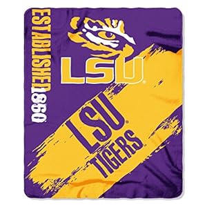 The Northwest Company NCAA LSU Tigers Fleece Throw Blanket, 50″ x 60″, Painted
