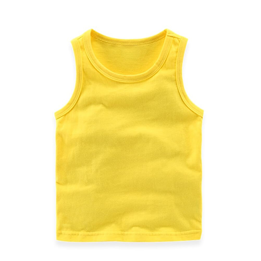 HAOLUKI Toddler Baby Boy's Sleeveless Tank Tops Kids Girls Summer Basic Cami Shirts Cotton Athletic Undershirts T-Shirts Vest