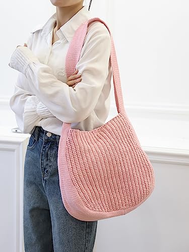 Image of ENBEI Women's Crochet Tote Bag Knit Shoulder bag,Aesthetic Bag,Cute Eco-Friendly Tote for Travel,Daily Use,Gift Box Packaging