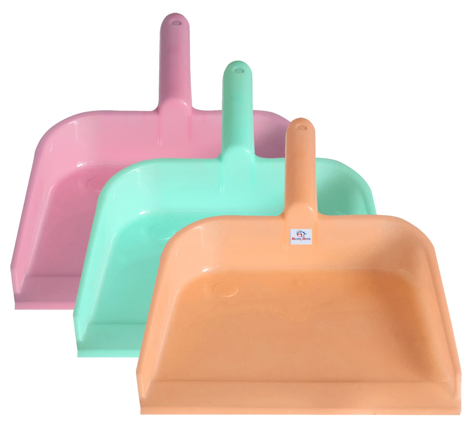 Heart Home Plastic Lightweight 10" Dustpan with Comfort Grip Handle for Easy Sweep Broom, Pack of 3 (Pink & Green & Light Pink) (B0983192WX) Amazon Price History, Amazon Price Tracker