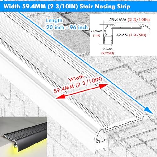 Canal de perfil antideslizante para escalera con LED 36 pulgadas miniatura 4
