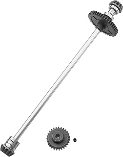 Vgoohobby Metal Center Drive Shaft RC Car Central Transmission Shaft w/ 27T Motor Gear Upgrade Part Compatible with Wltoys 144001 1/14 RC Car Buggy (Silver)