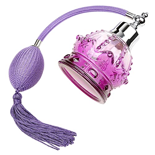 Frascos de perfume vintage recargables para decorar el tocador con atomizador rosa 7