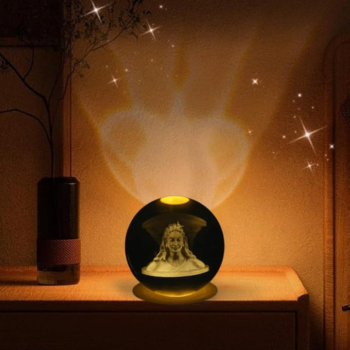 Image of 3D Adiyogi Crystal Ball LED Night Lamp, Lord Shiva Design with Wooden Base, Spiritual Table Lamp for Home Temple, Gift for Devotees (Adiyogi)