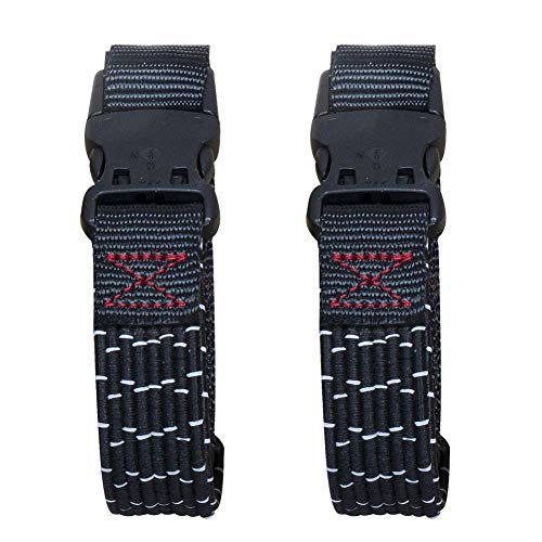 Amazon Basics Adjustable Stretch Straps, Black/Reflective w/Red Line, 18' - 60', 2-Pack