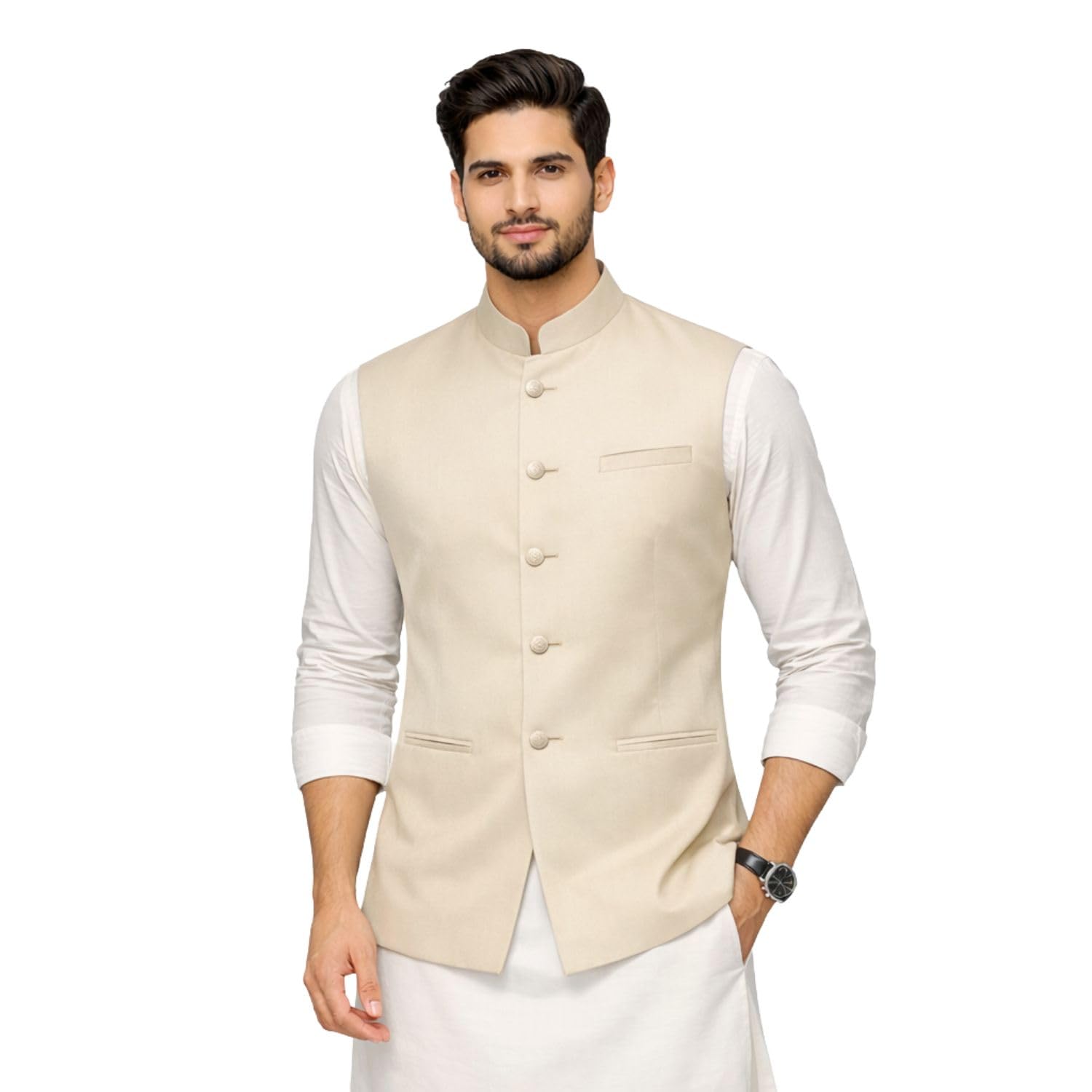 DesignerBin Men's Nehru jacket Waistcoat, Modi Jacket with Beautiful Color-image-30