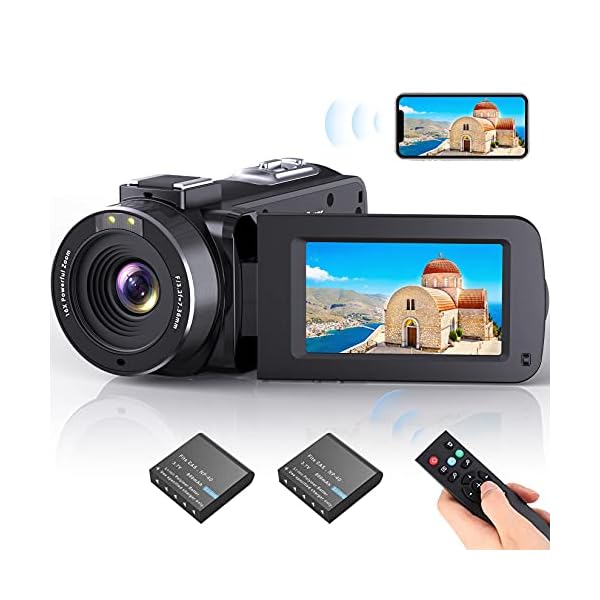 Aepannay Videokamera WLAN Camcorder, Vlogging Kamera mit FHD 1080p 30FPS 36MP für YouTube IR Nachtsicht 16X Digitaler…