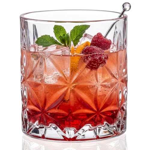 Image of ABOUT SPACE Glass Set of 6 for Water - 320 ml Juice Glasses Set of 6 - Lead-Free Crystal Cut Drinking Glass for Whiskey, Cocktail, Cold Drinks, Juice, Mocktail for Home, Restaurants