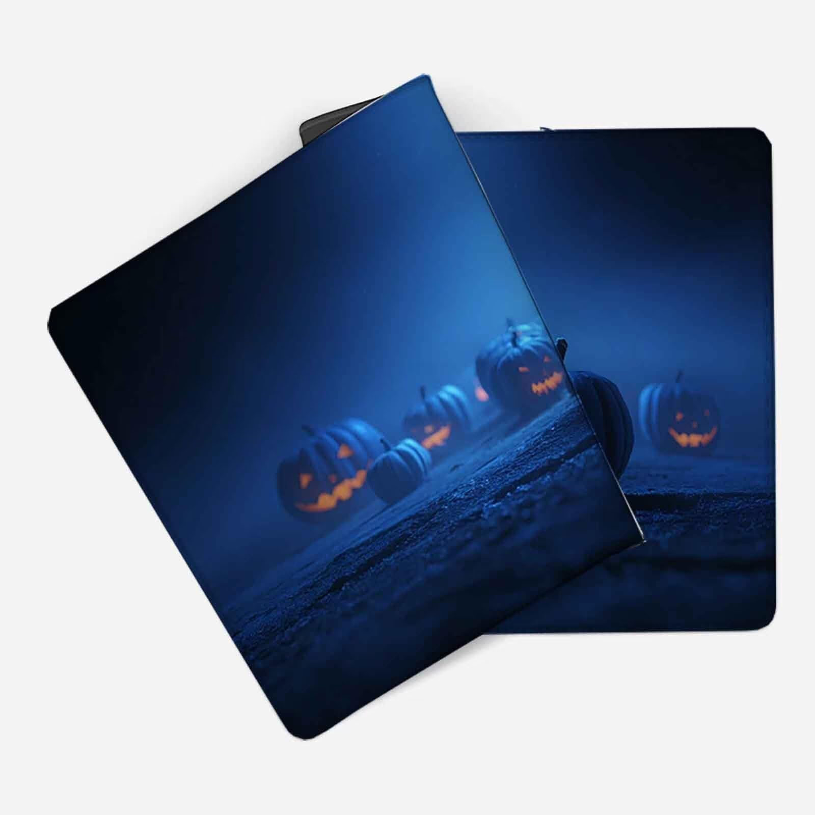 Niebieska podkładka pod mysz Halloween XXL podkładka pod mysz 1200 x 600 mm podkładka pod mysz z przeszytymi krawędziami i gumową podstawą antypoślizgowa podkładka pod mysz XXL do komputera, laptopa