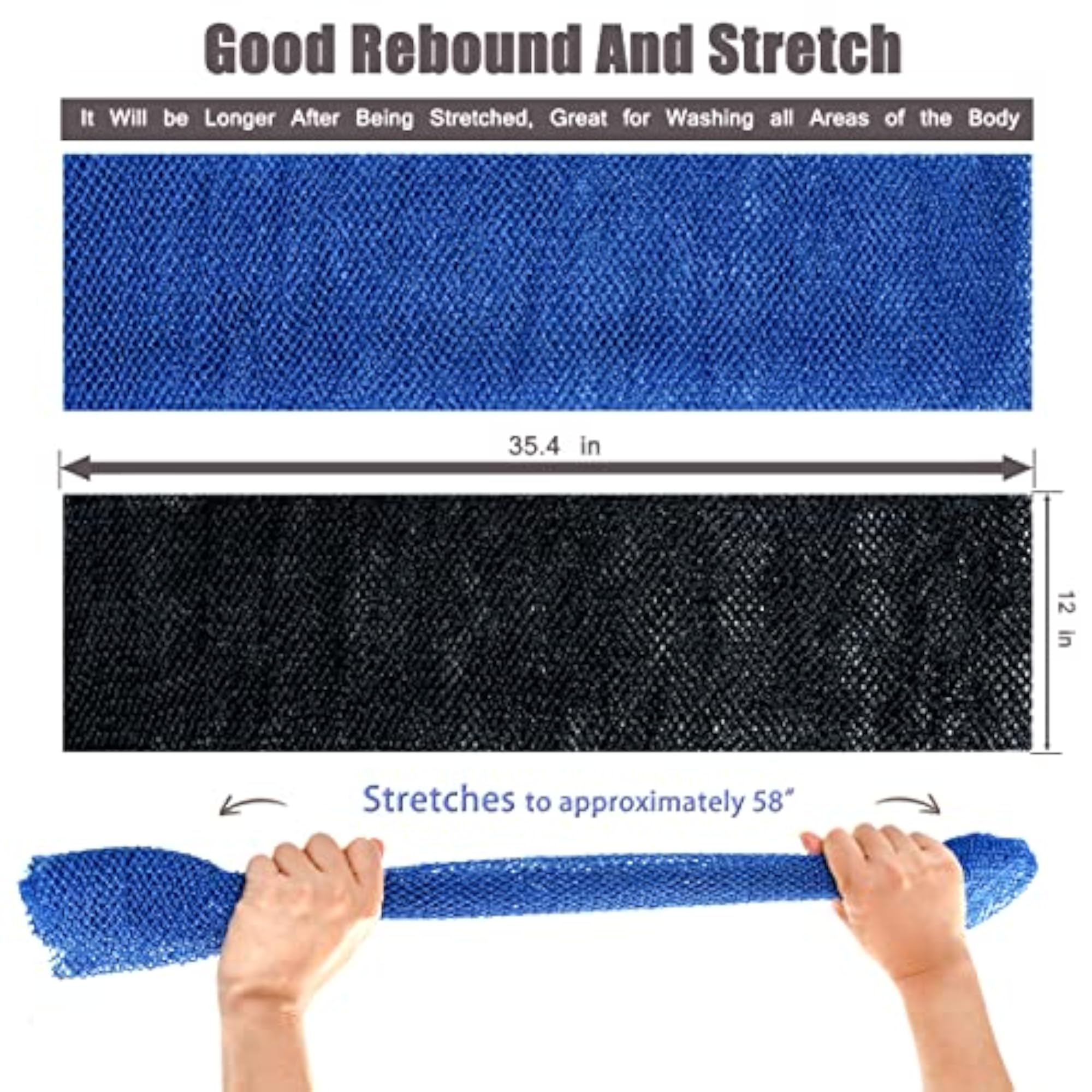 2 Pieces African Bathing Sponge Net, Exfoliating Shower Scrubber