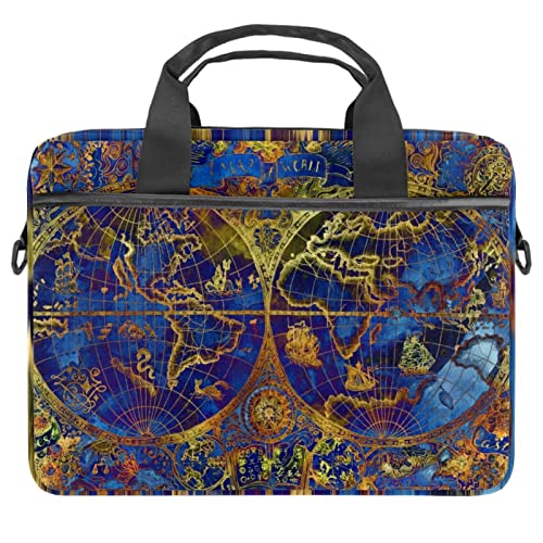 Sacoche ordinateur 13 14 pouces bandoulière vintage bleu