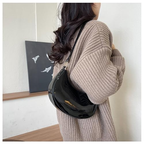 Image of Patent Leather Evening Purse Shiny Clutch MINI Hobos Armpit Shoulder Bag
